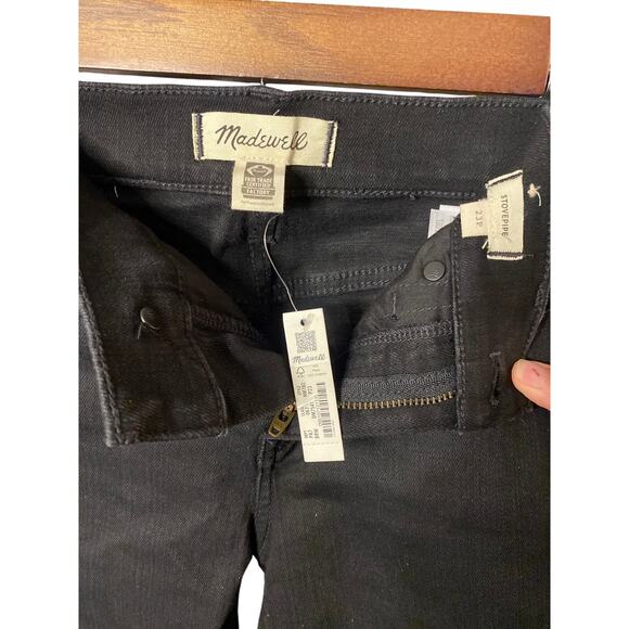 Madewell Women’s Stovepipe Black Rinse Wash Denim Jeans Size 23P - Picture 4 of 7